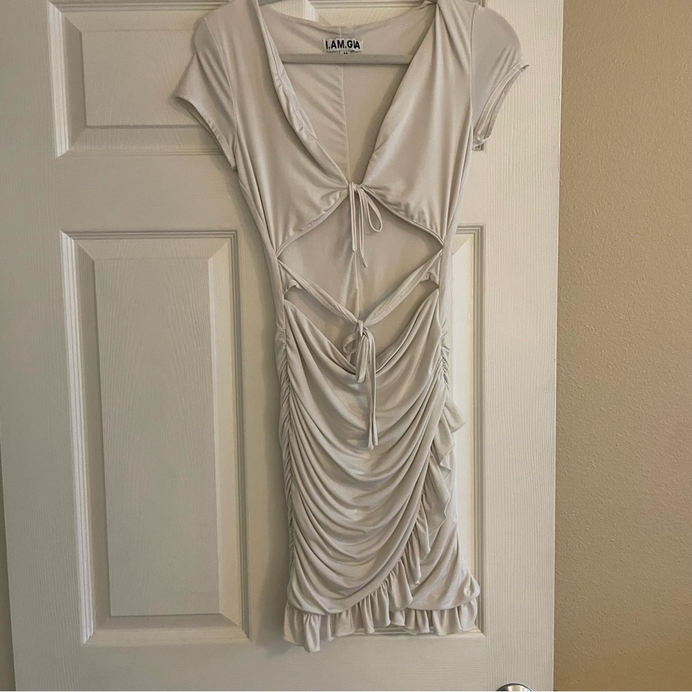 White cut out mini dress
